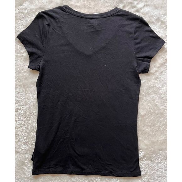 NWT Calvin Klein Jeans Black Embellished V-neck T-shirt - Picture 2 of 4